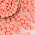 Pastel acrylic round beads for jewelry making, candy colored spacer beads craft supplies - 10mm Approx. 920 Pcs / Peach Red