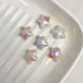 Close up of AB color gradient star beads for DIY jewelry making, bracelets, and hair accessories. - 22mm (3mm Hole) / 6# Wavy Coffee