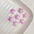 Close-up of pink cloud gradient star loose beads, ideal for DIY handmade bracelets and hair clips. - 22mm (3mm Hole) / Pink