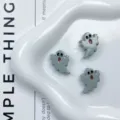 Cuentas de fantasma acrilico gris pintadas, accesorios DIY, abalorios sueltos. - 10# Gris con Purpurina