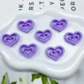 Cuentas de corazón en capas de acrílico púrpura accesorios de joyería de cadena de teléfono - 23x30mm (Agujero 2.5mm) / Púrpura Sólido
