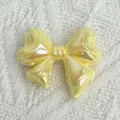 Yellow iridescent bow UV DIY bracelet charm bead transparent acrylic jewelry accessory - Yellow
