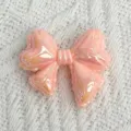 Pink electroplated UV acrylic balloon bowknot DIY bracelet bead jewelry accessory. - Watermelon red