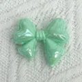 Green bow DIY charm acrylic resin jewelry accessory for summer bracelet making craft beads - Green