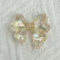 Transparent acrylic iridescent UV bow charm for DIY summer bracelets and jewelry making supplies. - Transparent Coffee
