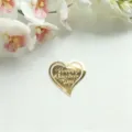 Goldener Acryl Herz Kuchen Topper mit Gravur zum Valentinstag und romantische Feste. - Herz Gold Happy Valentine's Day