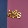 Gold Acryl 2026 Zahl Kuchenaufsatz Neujahr Party Feier dekoratives Schild Dessert Zubehör - 2026 Gold