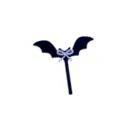 Cute bat acrylic cake topper detail shot, perfect for Halloween party decoration and cute themes. - Black Bat with Purple Bow