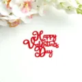Red acrylic Happy Valentine's Day cake topper, exquisite dessert decoration for party. - Single Layer Bright Red Happy Valentine's Day / Width Approx 9CM