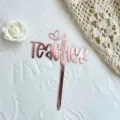 Roségold spiegel Acryl Lehrerin Torte Topper, elegante Laser geschnittene Kuchendeko. - Lehrertag Einsatz / Roségold