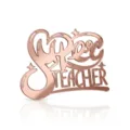 Rose gold acrylic Super Teacher cake topper for graduation and teacher day celebrations - Super Teacher Style