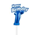Μπλε Αριθμός 1 Topper Τούρτας Γενεθλίων Ακρυλικό Happy Birthday Διακόσμηση για Πάρτι - Αριθμός 1 / Πλάτος περίπου 7CM