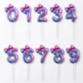 Acrylic number cake topper set 0-9 with bow decoration for birthday party celebration dessert - Number 1 / 13.5cm