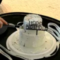 Black acrylic Happy Birthday cake topper for party decoration, elegant dessert table sign. - 430 Black