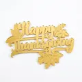 Gold acrylic Happy Thanksgiving cake topper with maple leaves for autumn holiday party decor. - Happy Thanksgiving Style A / Width Approx 9CM