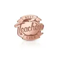 Rose gold acrylic Best Teacher Ever cake topper, exquisite laser engraved cupcake decoration. - Best Teacher Style