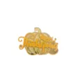 Dettaglio topper per torta zucca Ringraziamento in acrilico, finitura specchio oro. - Stile Zucca Stampata 2 / Oro