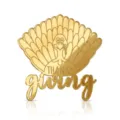 Gold Thanksgiving Turkey Cake Topper Acrylic Party Dessert Decoration Supplies - Turkey Happy Thanksgiving / Width Approx 6cm