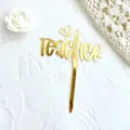 Goldfarbener Acryl Lehrer Tortenaufsatz, glänzende Deko für Party Kuchen und Backzubehör. - Lehrertag Einsatz / Gold