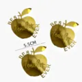 Goldener Spiegel Acryl Apfel Tortenaufleger mit Best Teacher Ever Spruch für Lehrer Tag. - Cupcake 3-Teiliges Set / Gold