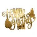 Gold Acrylic Happy Thanksgiving Day Cake Topper Autumn Harvest Party Cake Decoration - Happy Thanksgiving Style D