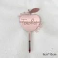 Roségold Acryl Apfel Tortenaufsatz für Tag der Lehrer, personalisierte Kuchendekoration. - Lasergeschnittener Apfel Guter Lehrer / Roségold