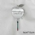 Acryl Lehrer Torte Topper Silber Spiegel Apfel Form Party Kuchen Dekoration Aufsatz Geschenk - Lasergeschnittener Apfel Guter Lehrer / Silber