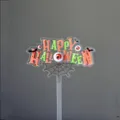 Halloween cake topper spooky party decoration acrylic insert with eyeball and bat design detail. - Transparent Print Eyeball Spider Web Happy Halloween / Width Approx 9CM