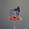 Halloween cake topper acrylic trick or treat spooky party dessert decoration accessory - Transparent Print Trick Or Treat / Width Approx 9CM
