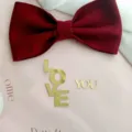 Gold acrylic LOVE YOU cake topper with red velvet bow, perfect for Valentine's Day party decor. - Gold Style (Love You) / 1.3mm Thickness (Approx 8.7cm Height)