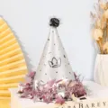 Cappello di compleanno glitterato a cono con pon-pon e stelle per feste di bambini e adulti. - Stile Cappello di Compleanno Argento