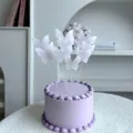 Elegant 3D butterfly cake toppers, perfect for birthday parties and dessert table decor. - 10 Pieces Set / Purple Blush