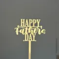 Gold acrylic Happy Father's Day cake topper for dad's birthday party celebration decoration. - Gold 01 (Width approx 9cm) / 1.3MM Acrylic