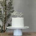 Acrylic thirty cake topper for birthday party and anniversary celebrations, elegant gold finish. - Number Thirty / 1.3mm Thick x 10cm Wide