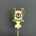 Gold acrylic trophy cake topper with The Best Dad text for Father's Day party decoration - Gold 04 (Width approx 7.5cm) / 1.3MM Acrylic