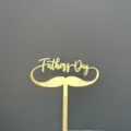 Décoration de gâteau de fête des pères en acrylique doré avec moustache pour dessert. - Or 08 (Largeur env. 9cm) / 1.3MM Acrylique