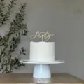 Gold acrylic Sixty cake topper for birthday party anniversary celebration cake decoration. - Number Sixty / 1.3mm Thick x 10cm Wide