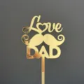 Détail de décoration de gâteau de fête des pères en acrylique doré design Love et Papa. - Or 09 (Largeur env. 9cm) / 1.3MM Acrylique