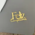 Decorazione per torta Feliz Cumpleanos in acrilico dorato, perfetta per feste di compleanno. - Buon Compleanno Spagnolo Stile 6 / Larghezza circa 9CM