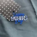 Father's Day acrylic cake topper, blue and silver glitter insert for party baking decor. - Royal Blue & Silver - Happy Father's Day Style 2 (Side Ornament)