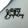 Nahaufnahme Detailansicht schwarzer Acryl Happy Birthday Kuchendekoration fuer Party. - Ornament 3 (Gitarrist) / Breite ca. 9CM