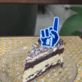 Blue foam finger number 1 cake topper for Father's Day celebration party dessert decoration. - Finger #1 Dad / Height approx 6cm / Sapphire Blue