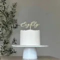 Gold acrylic Eighty cake topper detail, elegant party decoration for 80th birthday celebration. - Number Eighty / 1.3mm Thick x 10cm Wide