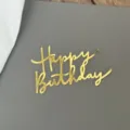 Acryl Happy Birthday Tortenaufsatz Gold Spiegel Party Dessert Dekoration Detailansicht - Stil 7 / Breite ca. 7CM