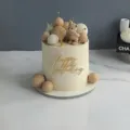 Decoración de pastel de cumpleaños de acrílico estilo ins y bonito oso de postre - Decoración de Tarta Feliz Cumpleaños Dorado 03