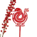 2025 Schlangenjahr Acryl Tortenaufsatz rot chinesischer Stil Party Dessert Dekoration. - Schlangenjahr Stil 3