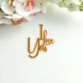 Acrylic I Love You cake topper double layer Valentine Day cake decoration party supplies - Pink Gold Double Layer I Love You / Width Approx 9.3cm