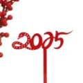 Roter Acryl 2025 Schlangenjahr Kuchen Topper für Neujahrsfeier Dessert Dekoration. - Schlangenjahr Stil 1