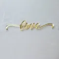 Gold acrylic Love cake topper, perfect for Valentine's Day party and romantic celebration decor. - Love Cursive Style / Width approx 12cm / Gold