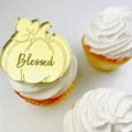 Topper Cupcake Zucca Acrilico Oro Blessed Decorazione Torta Festa del Ringraziamento - Zucca Blessed